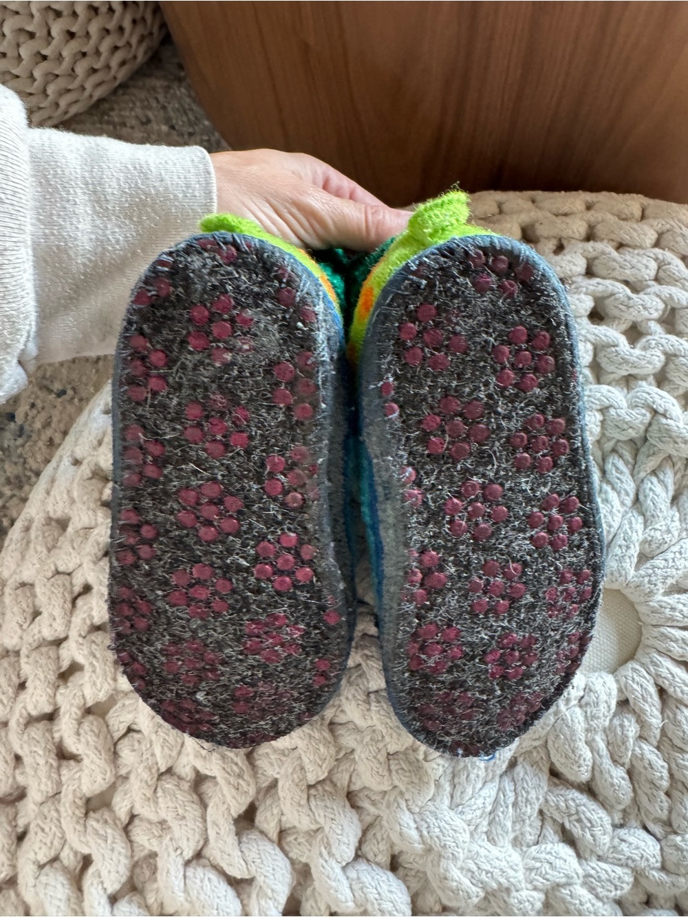 Kids' Boiled Wool Monster Slipper Boots by Haflinger - Picture 5 of 8